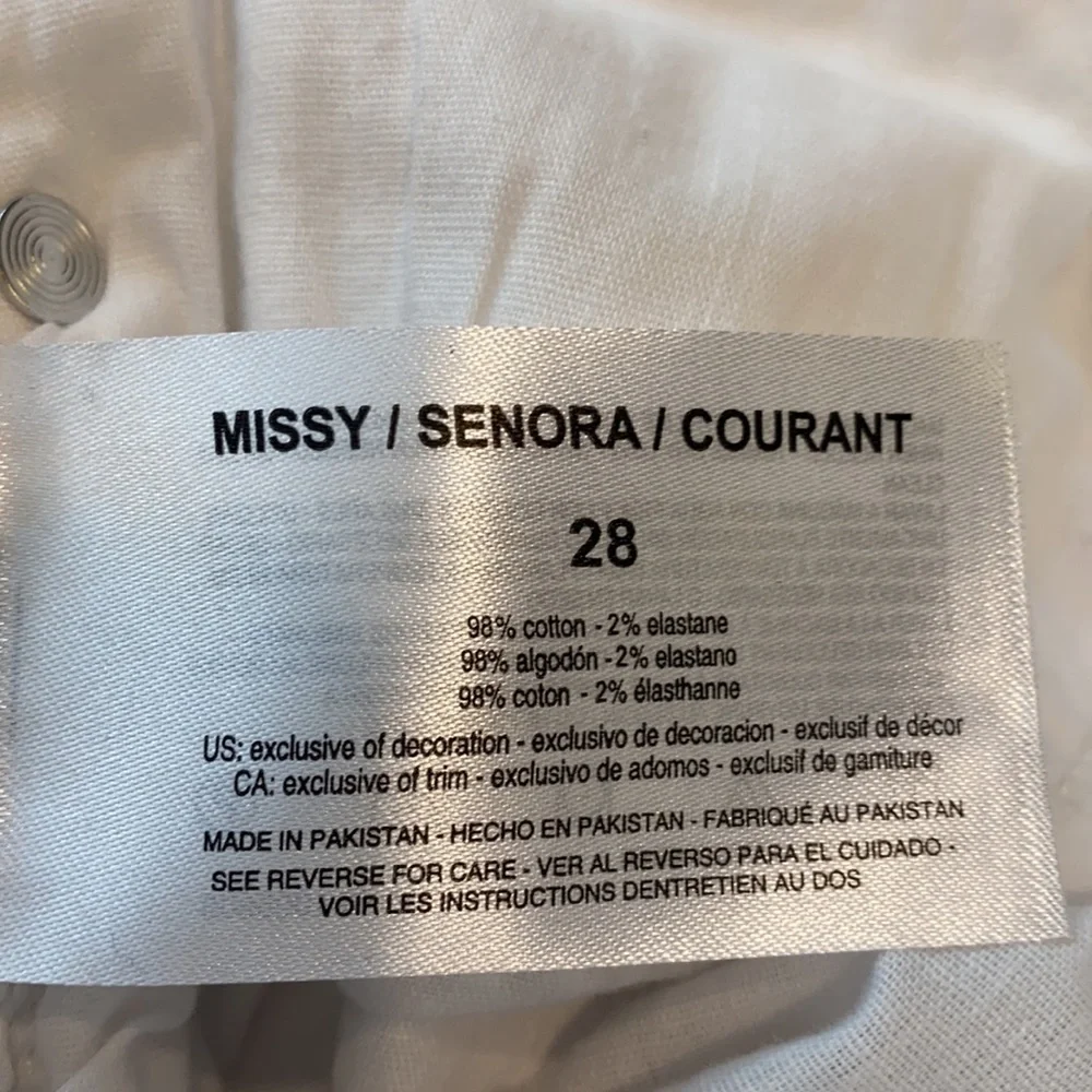Skinny Girl SZ 28 White Rail Straight Midrise Denim Jeans New - Picture 12 of 13